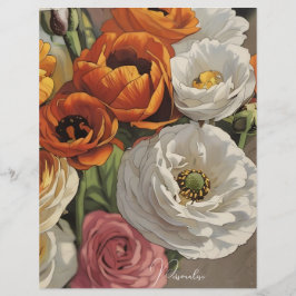 Estilo de Vintage de Padrão Flor Papel Escrapbook