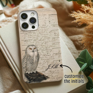 Estilo de Vintage - Script de Papel Snowy Owl Mono