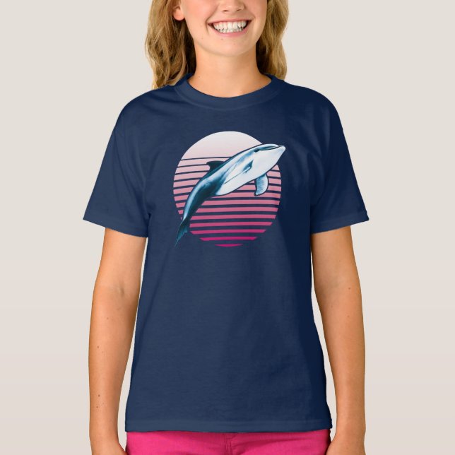 Estilo de Vintage - T-Shirt Retro Dolphin (Frente)
