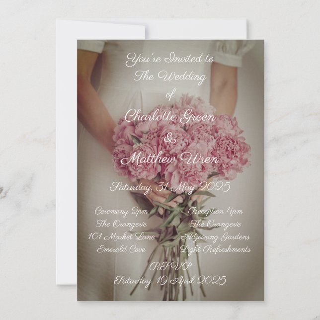 Estilo de Vintagem de Convite de Casamento Elegant (Frente)
