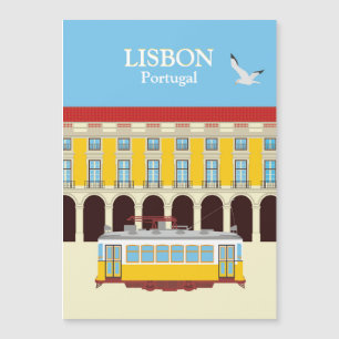 Estilo de vintagem do elétrico amarelo de Lisboa