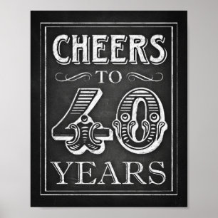 Estilo do giz CHEERS PARA Impressão de Sinal de 40