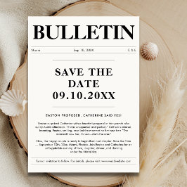 Estilo do Jornal de Anúncio de Casamento Salvar a