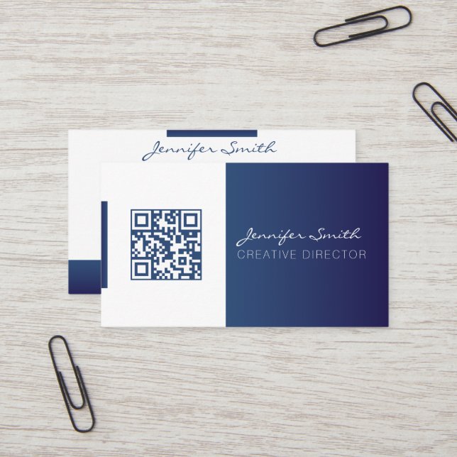 Estilo forte Código QR cartão de visita profundame (Frente/Verso In Situ)
