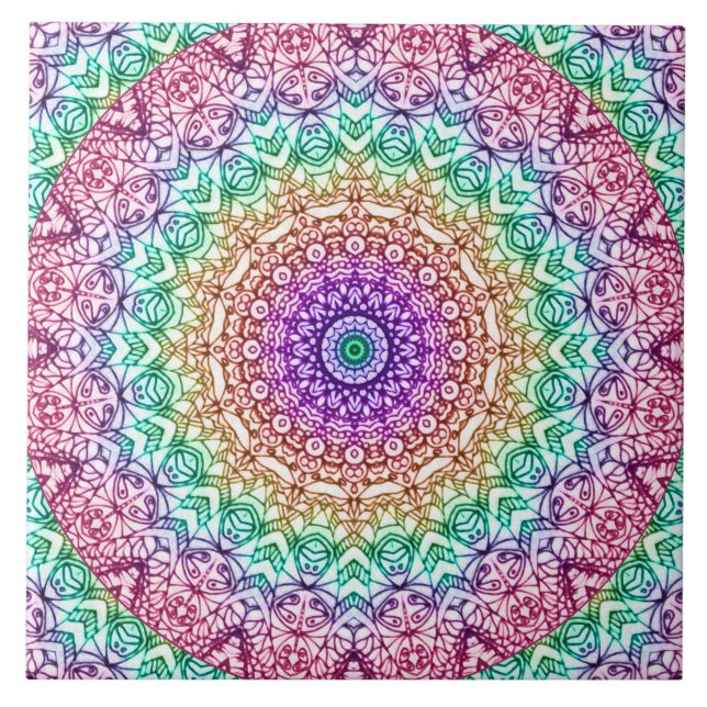 Estilo G379 de Mehndi da mandala do azulejo (Frente)