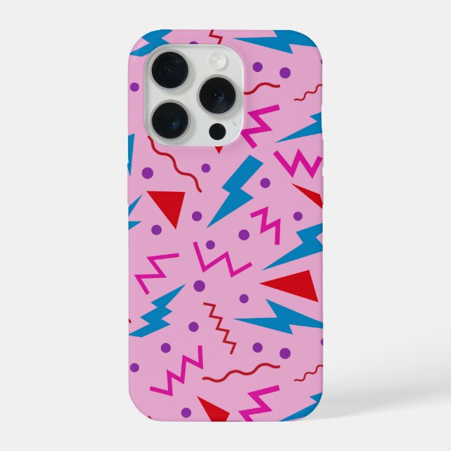 Estilo geométrico Memphis anos 80 90 rosa  (Verso)