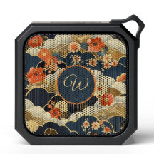 Estilo Japonês Retro Floral Verde-água em Nuvens I