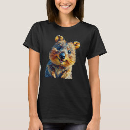 Estilo Joyful Quokka T-Shirt Oil Painting