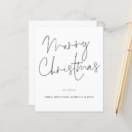 Estilo manuscrito de orçamento Cartão de Natal Fel