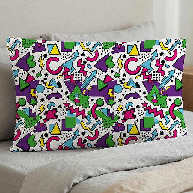 Estilo Memphis em Roxo Turquesa Verde Retro dos An (Criador carregado)