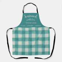 Estilo Minimalista Teal Gingham Apron