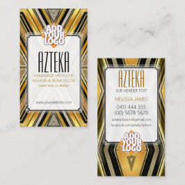 Estilo Moda Preta ArtDeco Cartão de visita