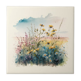 Estilo natural Flores de campo Azulejo cerâmico