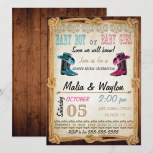 Estilo Ocidental Chá de Revenda de Bebê Convite