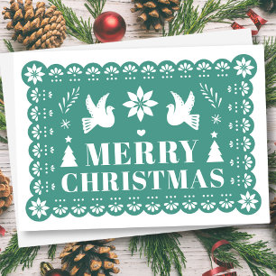 Estilo Papel Picado Cartão de Natal Mexicano