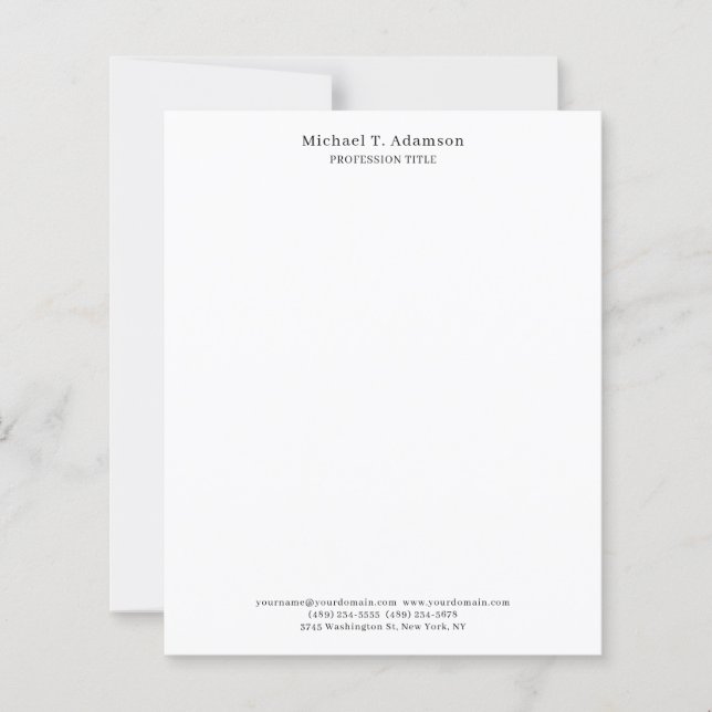 Estilo Retro Elegante Simples Branco PapelFolha (Frente)