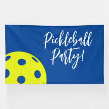 Estilo Retro Neon Blue Themed Pickleball Birday