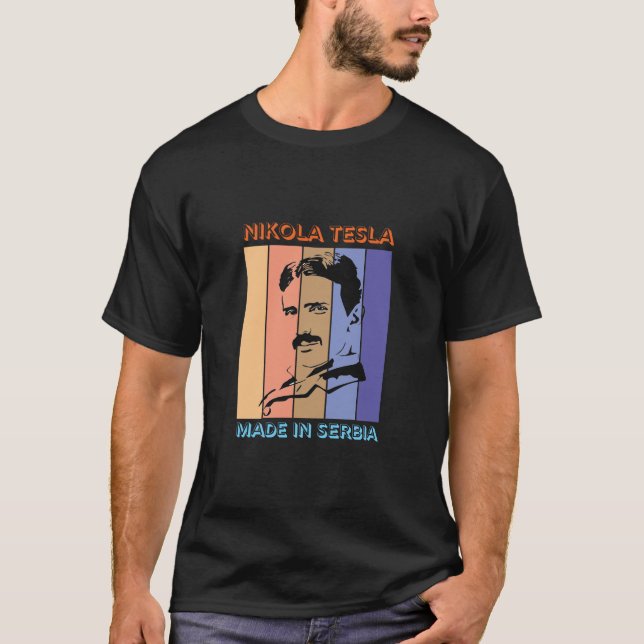 Estilo Retro Nikola Tesla #2 T-Shirt (Frente)