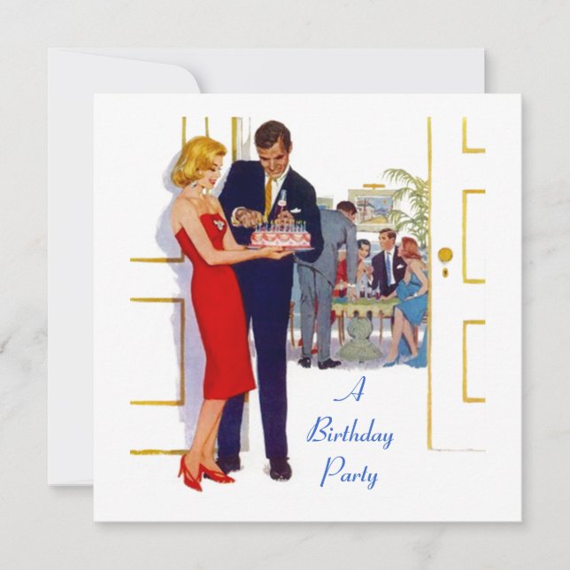 Estilo Retroativo Servindo Convite de festas de Bo (Frente)