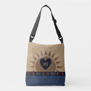 Estilo Sudoeste Monograma de Tote Bag com Coraçã
