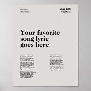 Estilo suíço Personalizado Líria Poster Canção Art