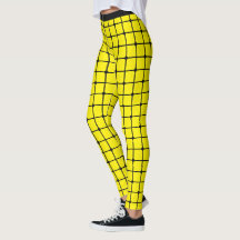 Estilo Sunshine: Design de Rede Amarelo Leggings F