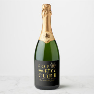 Estilo Tipográfico Pop Fizz Clink Dourado Ano Novo