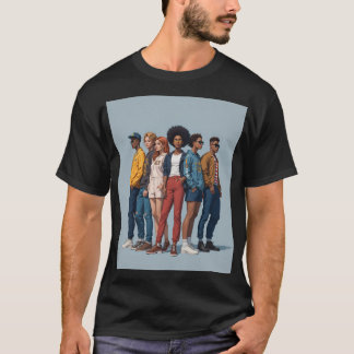 Estilo Unido - Camisa T de Arte de Diversas Pessoa