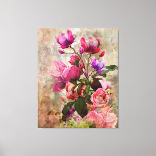Estilo Vintage Canvas Floral de Watercolor