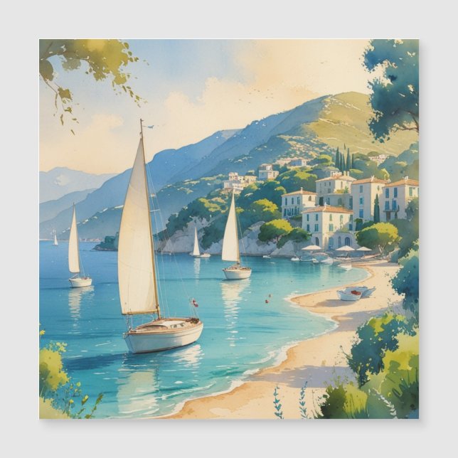 Estilo Vintage Cote D'Azur Viagem francês (Frente)