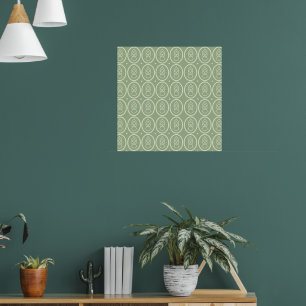 Estilo Vintage Deco Poster Verde/ Ecru