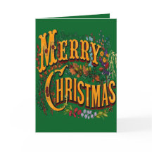 Estilo Vintage Feliz Cartões de natal de Natal