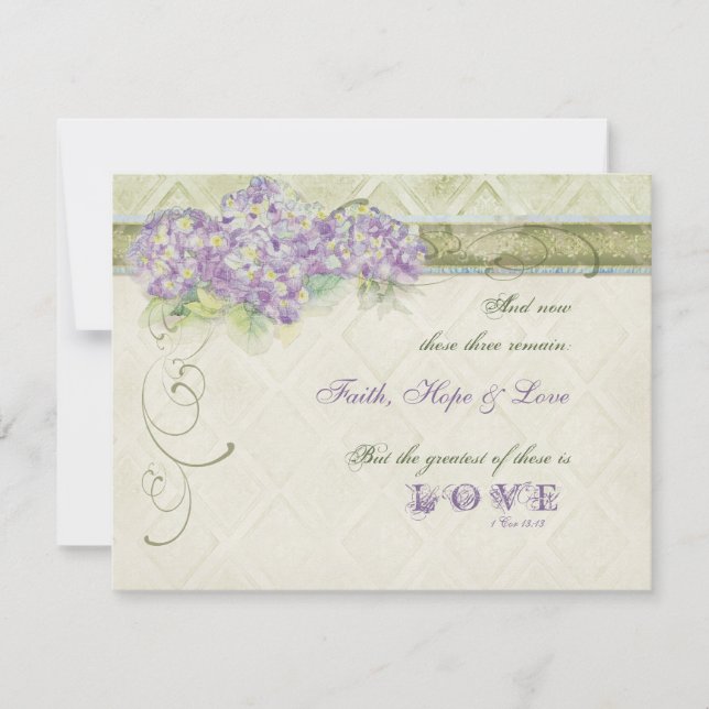 Estilo Vintage Lilac Hydrangea - Placa de Resposta (Frente)