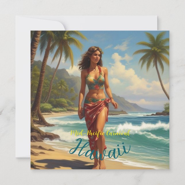 Estilo Vintage Viagem Honolulu Médio Havaiano - Pa (Frente)