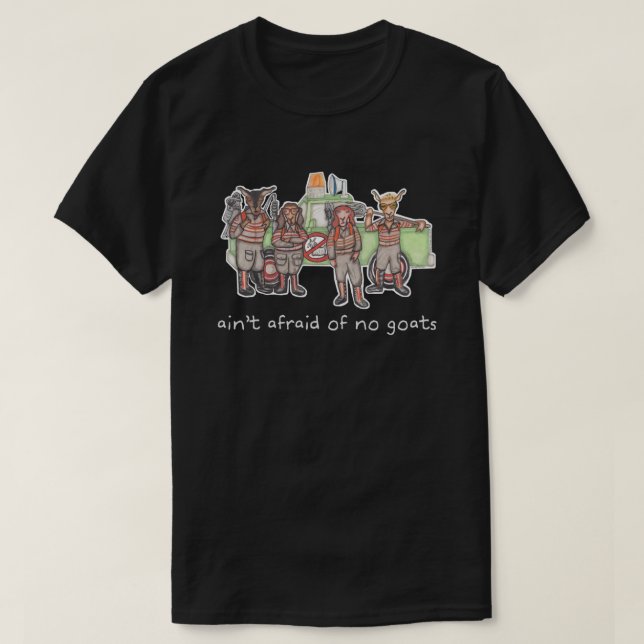 Estilos da camisa de "Goatbusters" (escuro, vário) (Frente do Design)