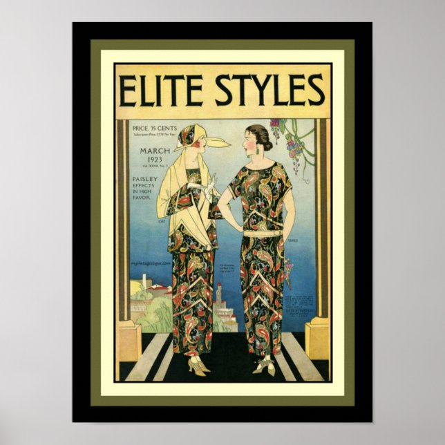 Estilos de Elite 1923 Art Deco Fashion Impressão 1 (Frente)