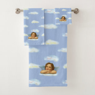 Estiloso Conjunto de Toalhas de Banho Azul Céu com