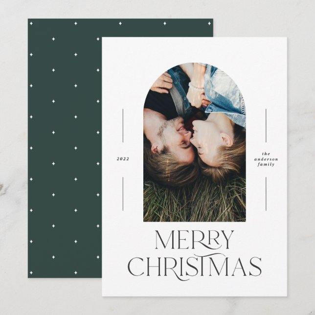 Estipografia moderna e elegante verde 1 fotografia (Frente/Verso)