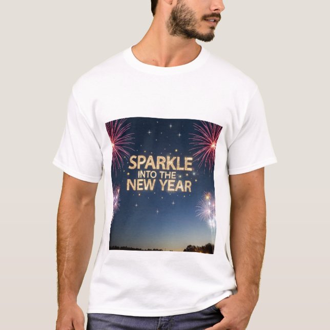 Estipule No Ano Novo" Camisa Festiva. (Frente)