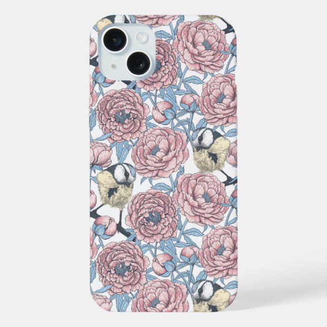 Estojo Case-Mate para iPhone com flores de peônia  (Verso)