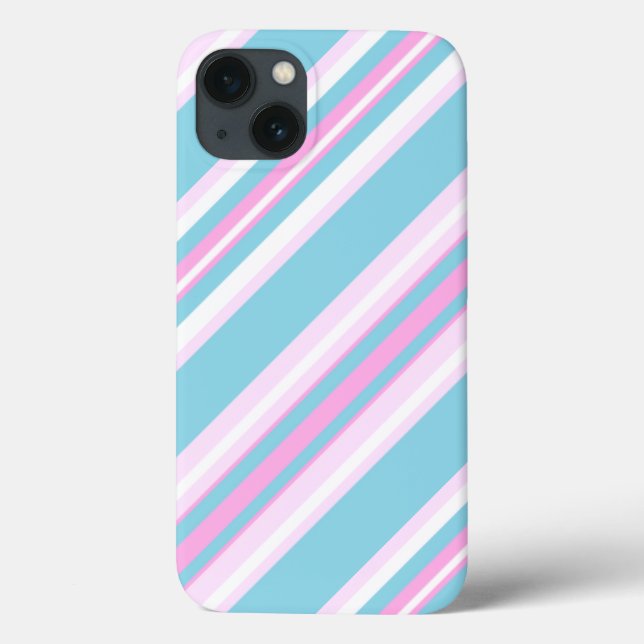 Estojo Chic Pink Turquoise Stripe Case-Mate para i (Verso)
