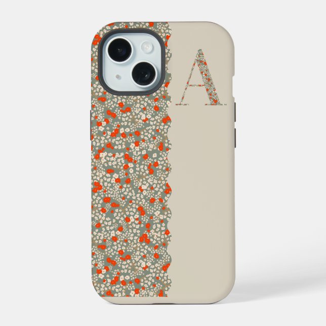 Estojo Classy Pretty MONOGRAM A BEIGE FLORAL Case- (Verso)