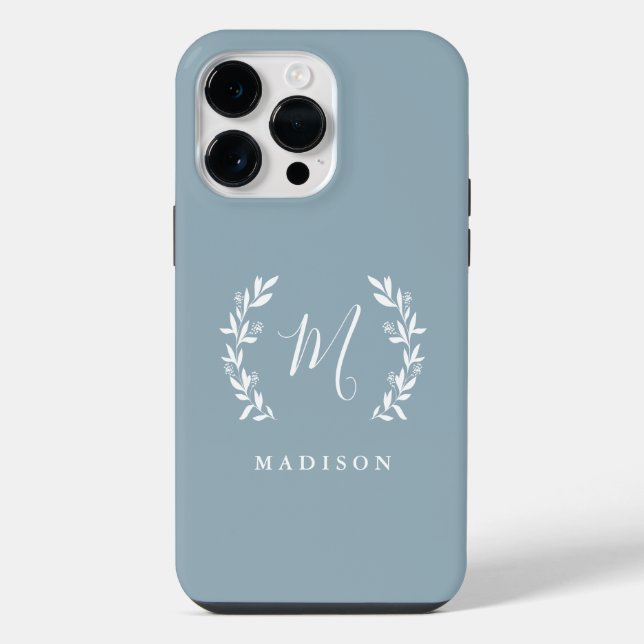 Estojo com Monograma em Script Rustic Laurel Case- (Verso)
