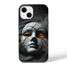 Estojo Cracked Porcelain Mask Dark Luxury para iPh