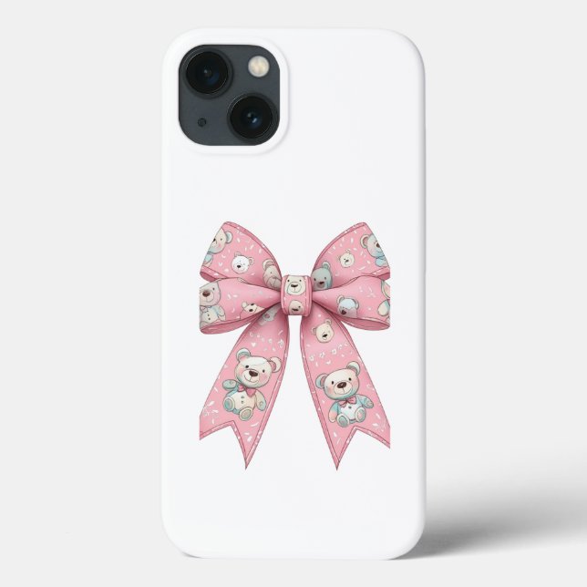 Estojo de arco de crânio gótico rosa fofo kawaii p (Verso)
