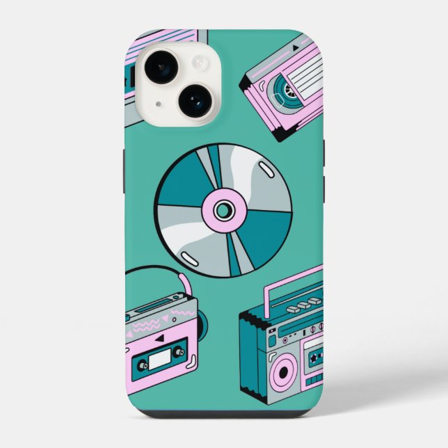 Estojo de Celular Verde Retro (Verso)