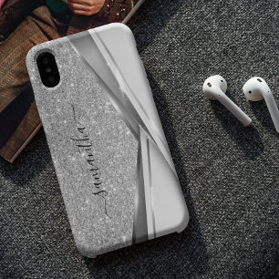 Estojo de Glitter Dourado 3D de Metal Misto com Mo