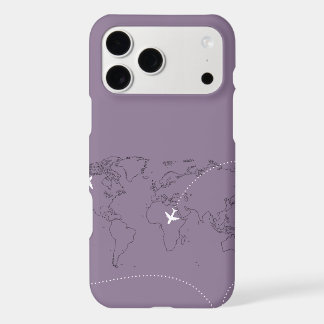 Estojo de iPhone 11 Pro Mapa do Mundo Lavanda