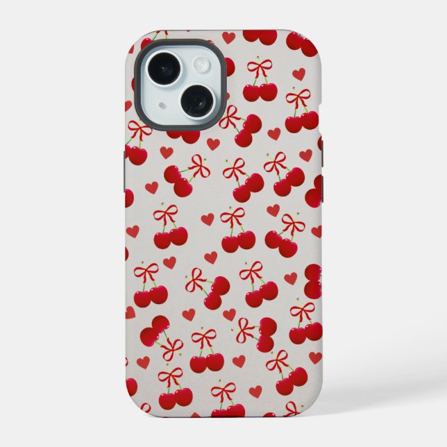 Estojo de iPhone 15 Cereja Doce 🍒 (Verso)