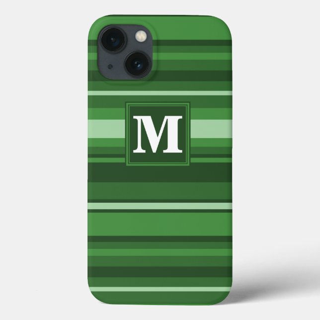Estojo de iPhone Case-Mate com listras verdes Mono (Verso)